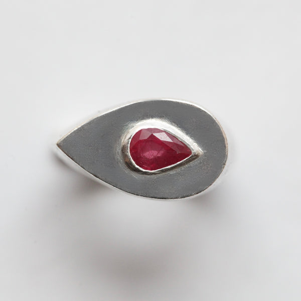 Bague Drop - Saphir rose