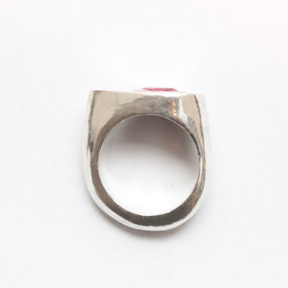 Tropfenring – Rosa Saphir