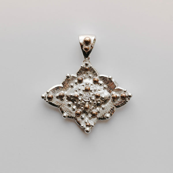 Pendentif Lune bleue - Argent 925, Zircon