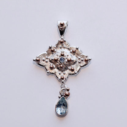 Blue Moon Pendant - 925 Silver, Aquamarine