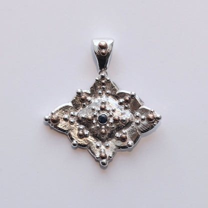 Pendentif - Lune bleue Argent 925 et saphir bleu