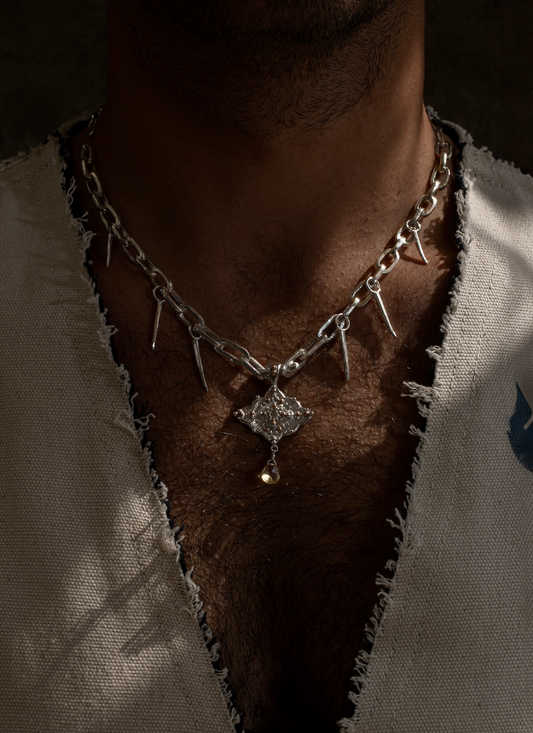 Collier Lune bleue - Design mère