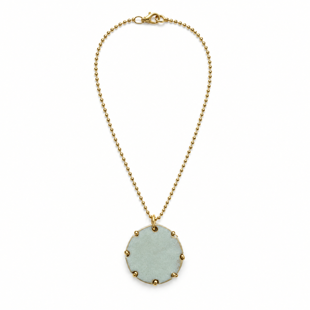 Round ceramic bronze necklace