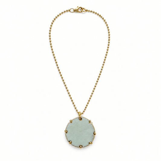 Round ceramic bronze necklace