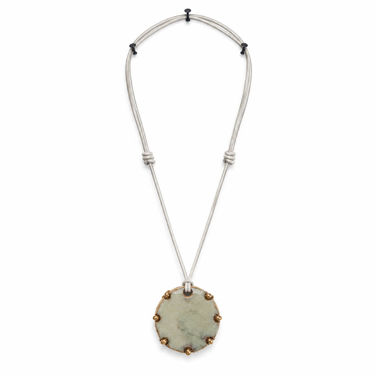 Round ceramic bronze necklace