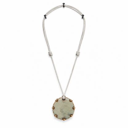 Round ceramic bronze necklace