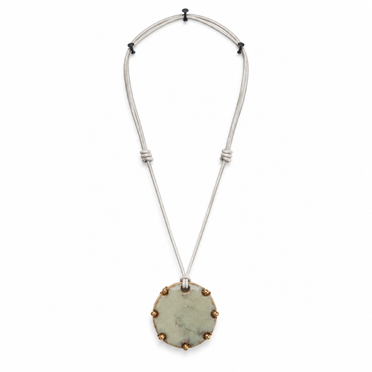 Round ceramic bronze necklace